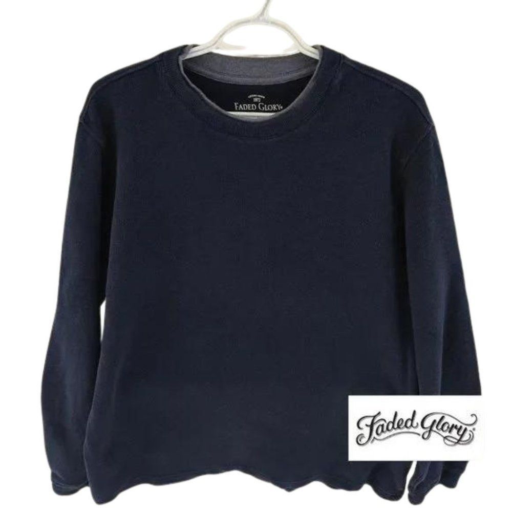 Faded Glory Navy Blue Men's fall/winter Sweater 100% cotton, Size Medium